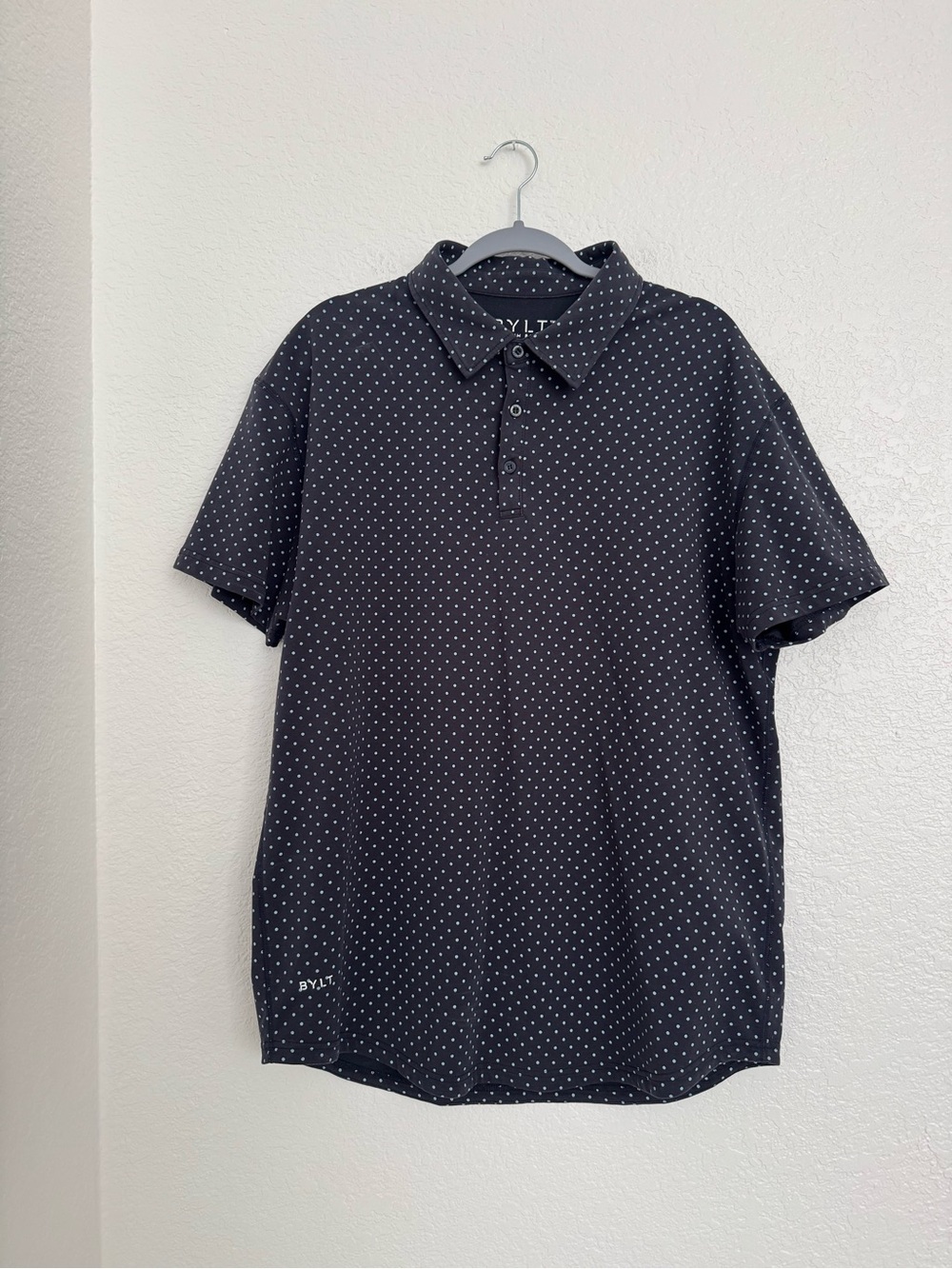 Men's BYLT Basic Black Micro Dot Polo Shirt